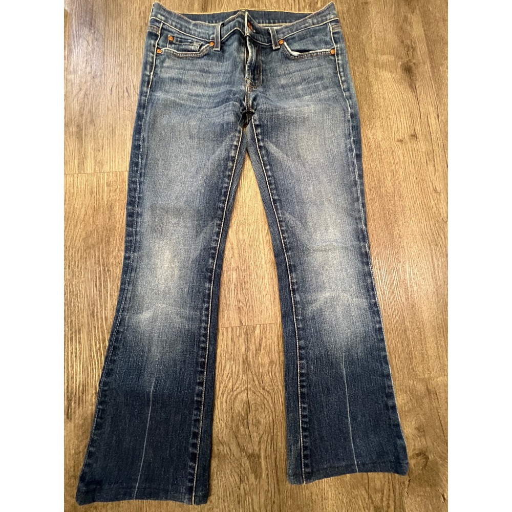 7 For All Mankind Dojo Flare Jeans Womens 28 Medium Wash Blue U075NJ080U-470S